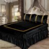 3PC Emboss Velvet Applic Bridal Bedset on the bed